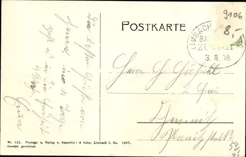 Ak Limbach in Sachsen, Kristallpalast und Wasserrutschbahn im Limbacher Stadtpark