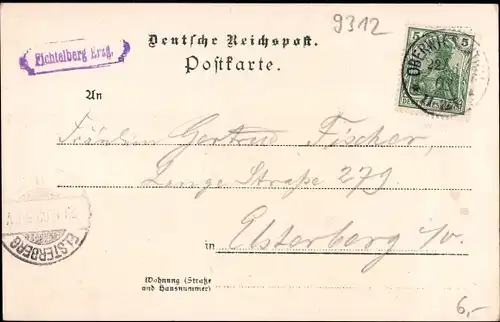 Litho Oberwiesenthal im Erzgebirge, Fichtelberg, Unterkunftshaus, Hirsche