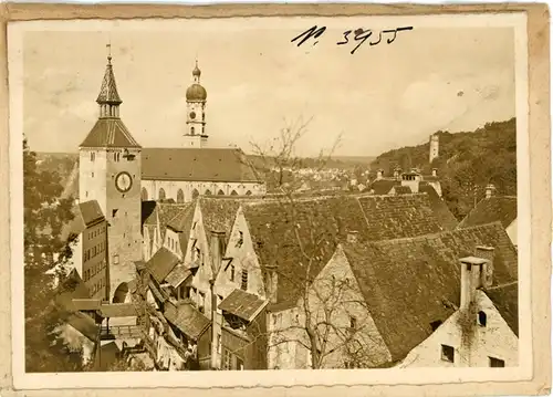 6 Glas Negative Landsberg am Lech, Marktplatz, Ortsansicht, Brunnen