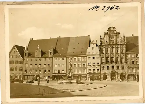 6 Glas Negative Landsberg am Lech, Marktplatz, Ortsansicht, Brunnen