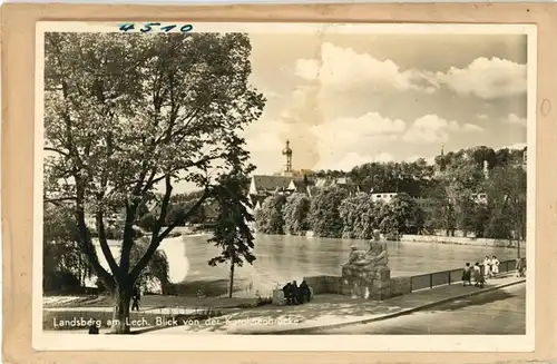 6 Glas Negative Landsberg am Lech Oberbayern, Fluss, Kirche, Ortsansicht