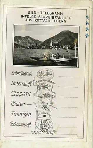 6 Glas Negative Rottach Egern in Oberbayern, Tegernsee, diverse Ansichten, Bildtelegramm