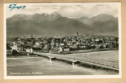 6 Glas Negative Rosenheim Oberbayern, Gesamtansicht, Ortsansicht, Fluss Inn