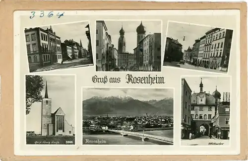 6 Glas Negative Rosenheim Oberbayern, Gesamtansicht, diverse Ansichten, Tor