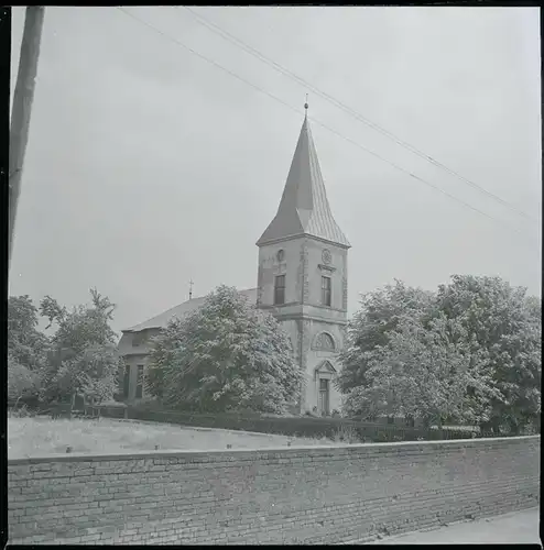 7 Zelluloid Negative Intschede Blender Niedersachsen, Kirche, Haus, Brücke