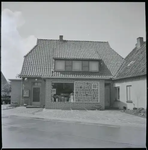 7 Zelluloid Negative Intschede Blender Niedersachsen, Kirche, Haus, Brücke