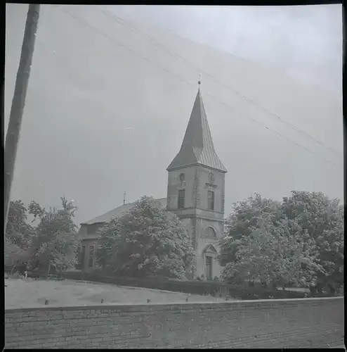 7 Zelluloid Negative Intschede Blender Niedersachsen, Kirche, Haus, Brücke