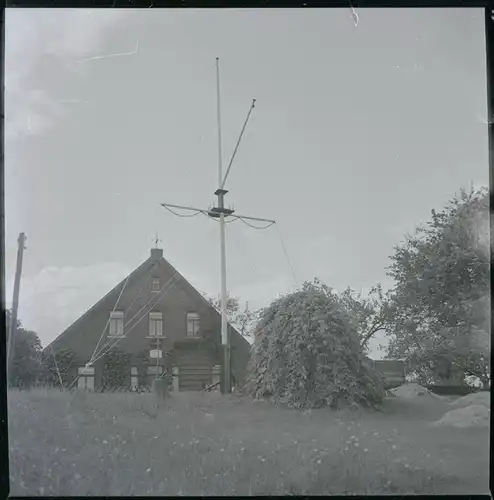 7 Zelluloid Negative Intschede Blender Niedersachsen, Kirche, Haus, Brücke