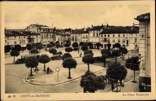 Ak Ligny en Barrois Lothringen Meuse, Place Nationale