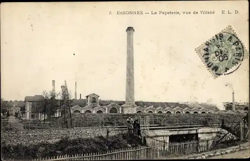 Ak Milly Essonne, La Papeterie vue de Villabé