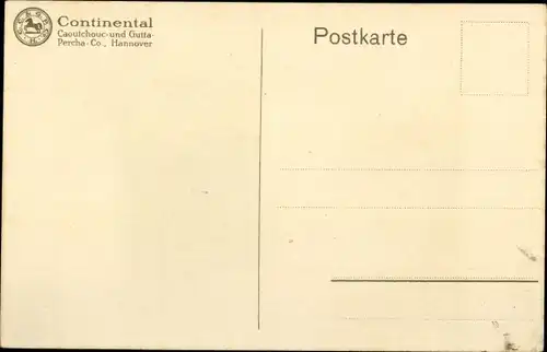 Künstler Ak Radrennfahrer bei einem Rennen, Reklame Continental Pneumatic