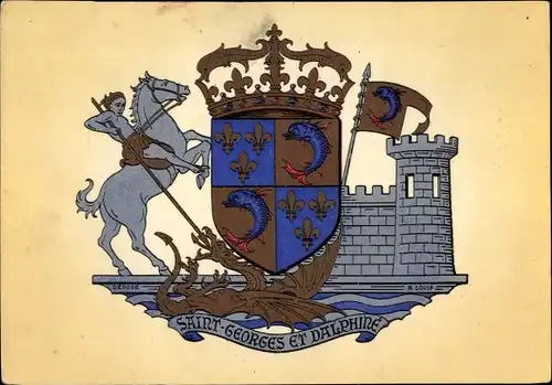 Wappen Ak Dauphine Savoie, Saint Georges et Dauphiné