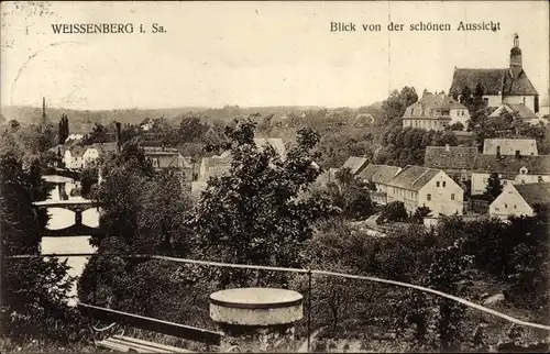 Ak Weißenberg Sachsen, Blick von der schönen Aussicht