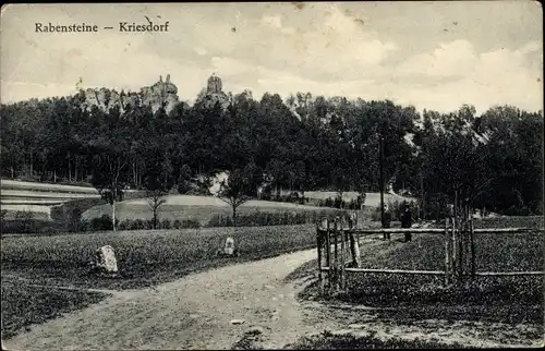 Ak Křižany Kriesdorf Region Reichenberg, Rabensteine