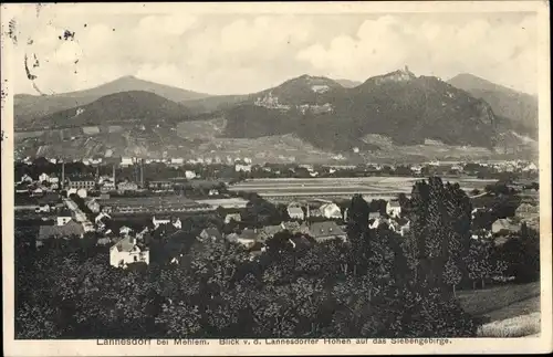 Ak Lannesdorf Bad Godesberg Bonn am Rhein, Blick von den Höhen auf Siebengebirge