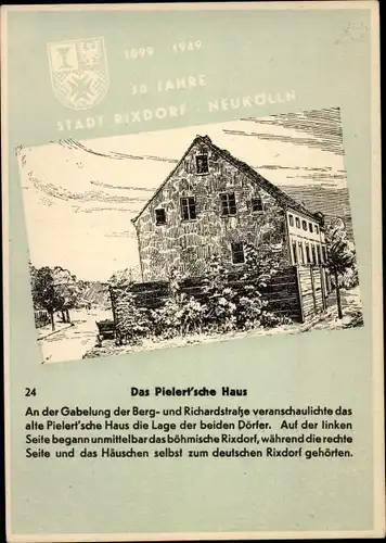 Ak Berlin Neukölln Rixdorf, Pielert'sches Haus, Bergstraße, Richardstraße, 1899-1949