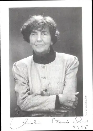 Ak Schriftstellerin Christine Brückner, Portrait, Autogramm 1995