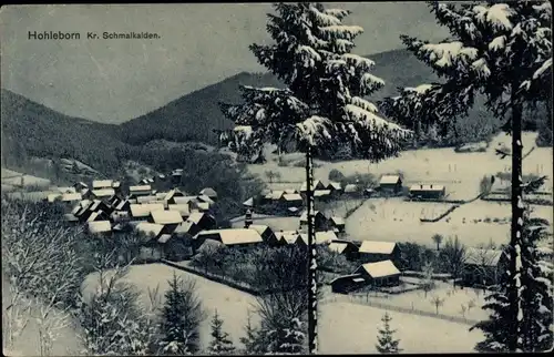 Ak Hohleborn Floh Seligenthal in Thüringen, Panorama, Winter