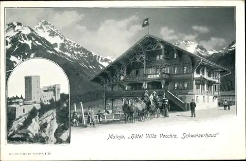 Ak Maloja Kanton Graubünden, Hotel Villa Vecchia, Schweizerhaus