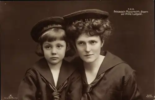 Ak Prinzessin Marie Gabriele von Bayern, Prinz Luitpold, Portrait