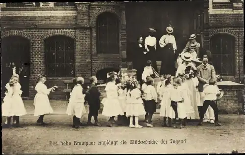 Ak Kronprinz Wilhelm von Preußen, Kronprinzessin Cecilie, Hochzeit 1905, Glückwünsche der Jugend