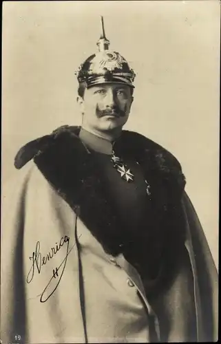Ak Kaiser Wilhelm II., Portrait, Mantel, Pickelhaube