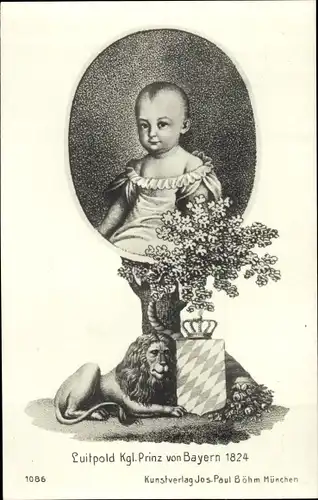 Künstler Ak Prinzregent Luitpold von Bayern, Kinderportrait 1824