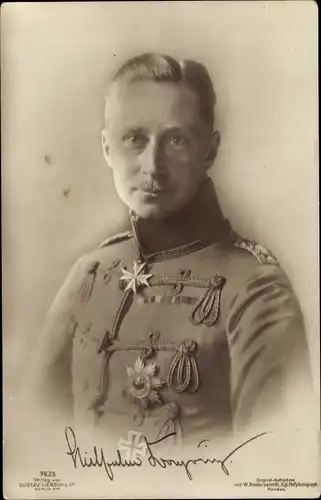 Ak Kronprinz Wilhelm von Preußen, Portrait, Husarenuniform, Orden