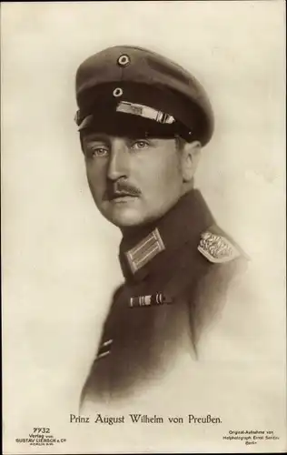 Ak Prinz August Wilhelm von Preußen, Portrait in Uniform