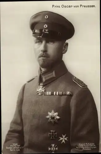 Ak Prinz Oscar von Preußen, Portrait, Uniform, Orden