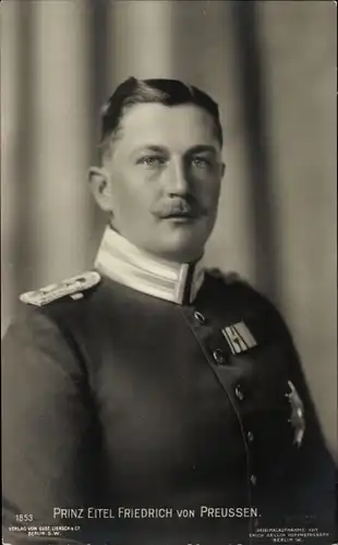 Ak Eitel Friedrich Prinz von Preußen, Portrait in Uniform