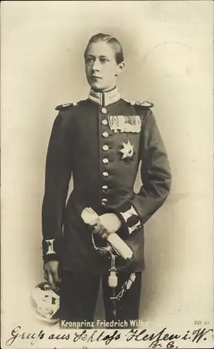 Ak Kronprinz Wilhelm von Preußen, Portrait in Uniform, Orden