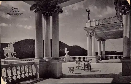 Ak Korfu Griechenland, Achilleion, Balkon