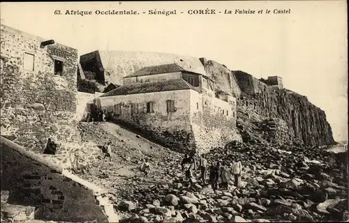 Ak Gorée Dakar Senegal, Steilküste, Burg