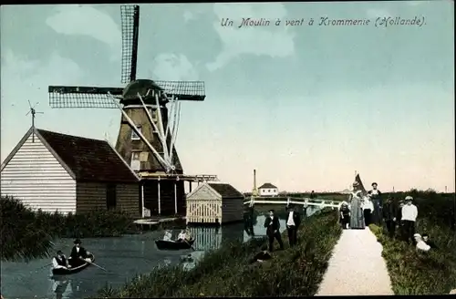 Ak Krommenie Zaandam Zaanstad Nordholland, Un Moulin à vent