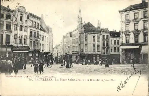 Ak Brüssel Brüssel, Place Saint Jean, Rue de la Violette