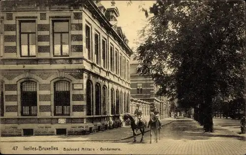 Ak Ixelles Ixelles Brüssel Brüssel Belgien, Boulevard Militaire, Gendarmerie