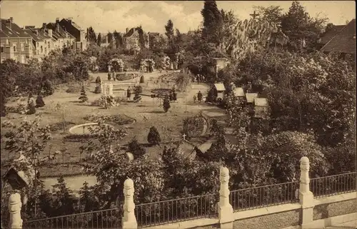 Ak Jette Region Brüssel, Grotte Unserer Lieben Frau von Lourdes, Panorama des Rosenkranzweges