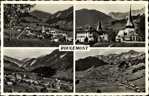 Ak Rougemont Kanton Waadt, Totale, Kirche