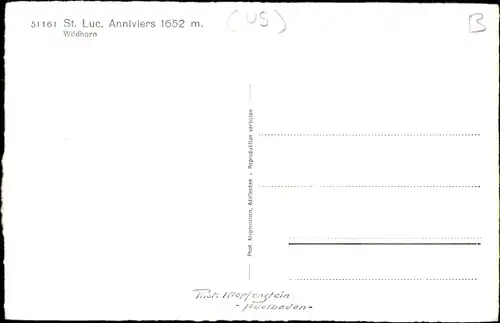 Ak Saint Luc Kanton Wallis, Ortsansicht, Wildhorn