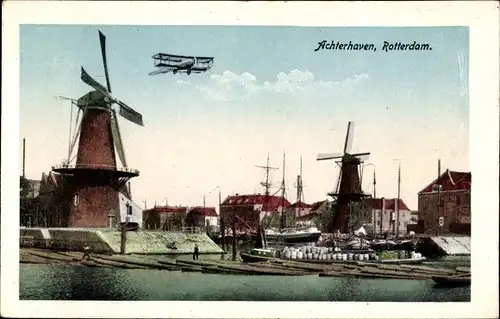 Ak Rotterdam Südholland Niederlande, Achterhaven, Mill