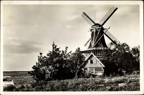 Ak Rotterdam Südholland Niederlande, Windmühle am Kralingsche Plas