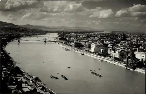 Ak Budapest Ungarn, Dunai, Panorama