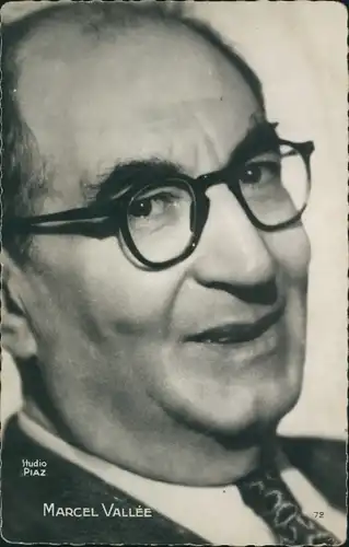 Ak Schauspieler Marcel Vallée, Portrait, Brille