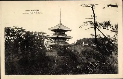 Ak Präfekt Yokohama. Kanagawa Japan, Park, Tempel