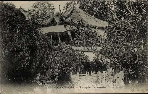 Ak Yokohama Präf Kanagawa Japan, Tempel, Messageries Maritimes