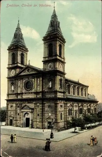 Ak Smíchov Smichow Praha Prag, Kirche des hl. Wenzels