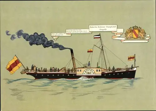 Ak Dampfschiff Leopold, Wappen, Raddampfer