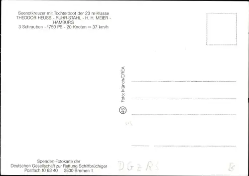 Ak Seenotrettungsboot Theodor Heuss