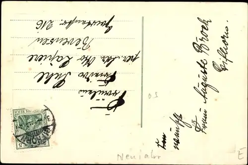 Präge Ak Glückwunsch Neujahr 1912, Jahreszahl